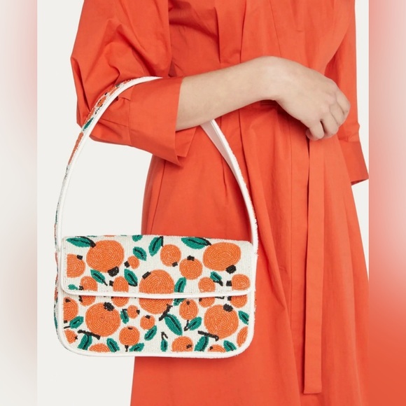 STAUD Handbags - NWT STAUD Tommy Beaded Shoulder Bag Oranges Limited Edition